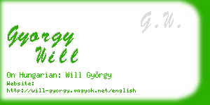 gyorgy will business card